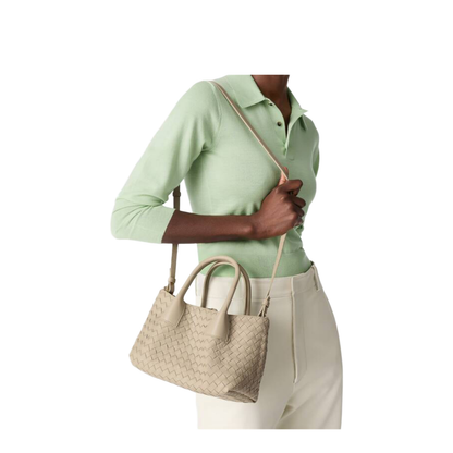 Pinacoteca Small Leather Tote Bags - Beige - Image 4