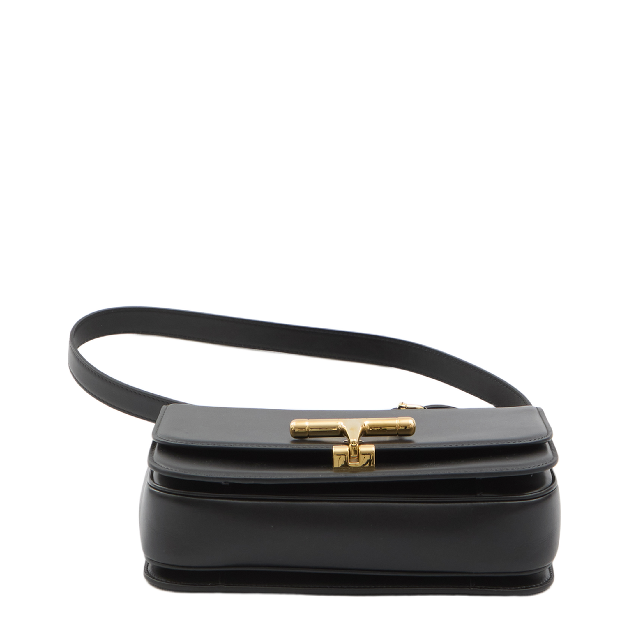 Siena Small Shoulder Bag in Black Leather - Image 3
