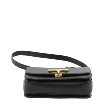 Siena Small Shoulder Bag in Black Leather - Image 3