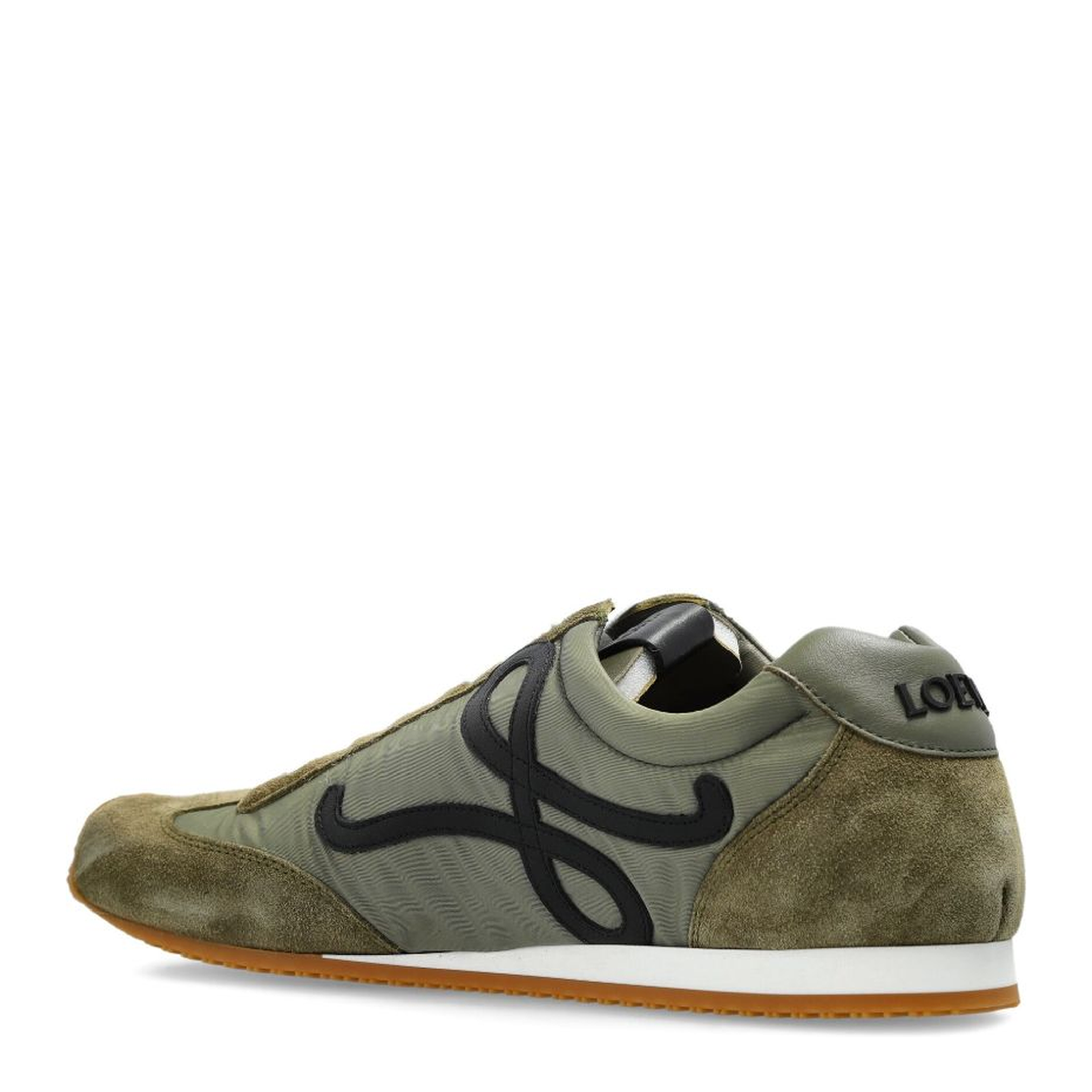 Ballet Runner 2.0 in Nylon and Calfskin Green - Image 4