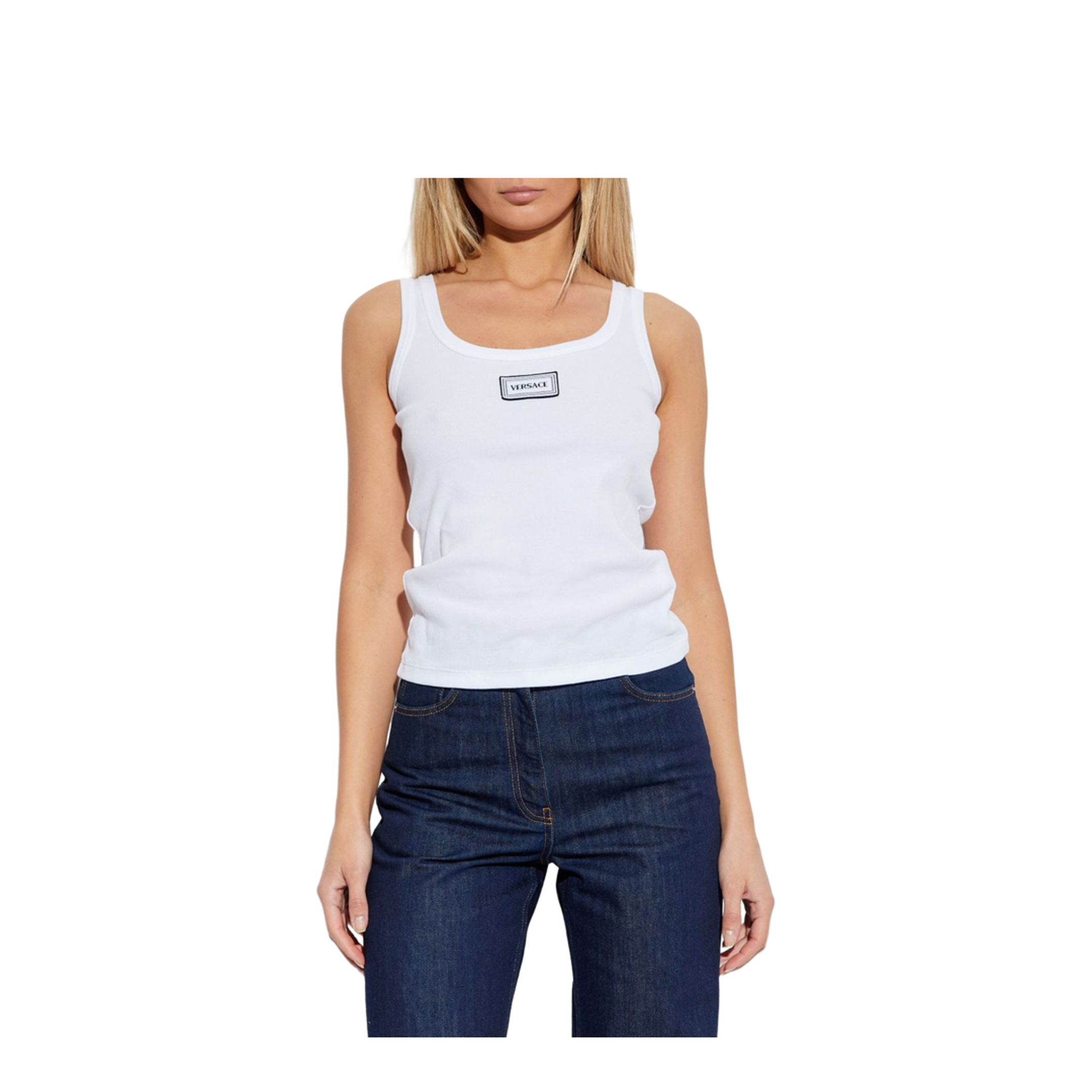 90s Vintage Logo Tank Top White - Image 4