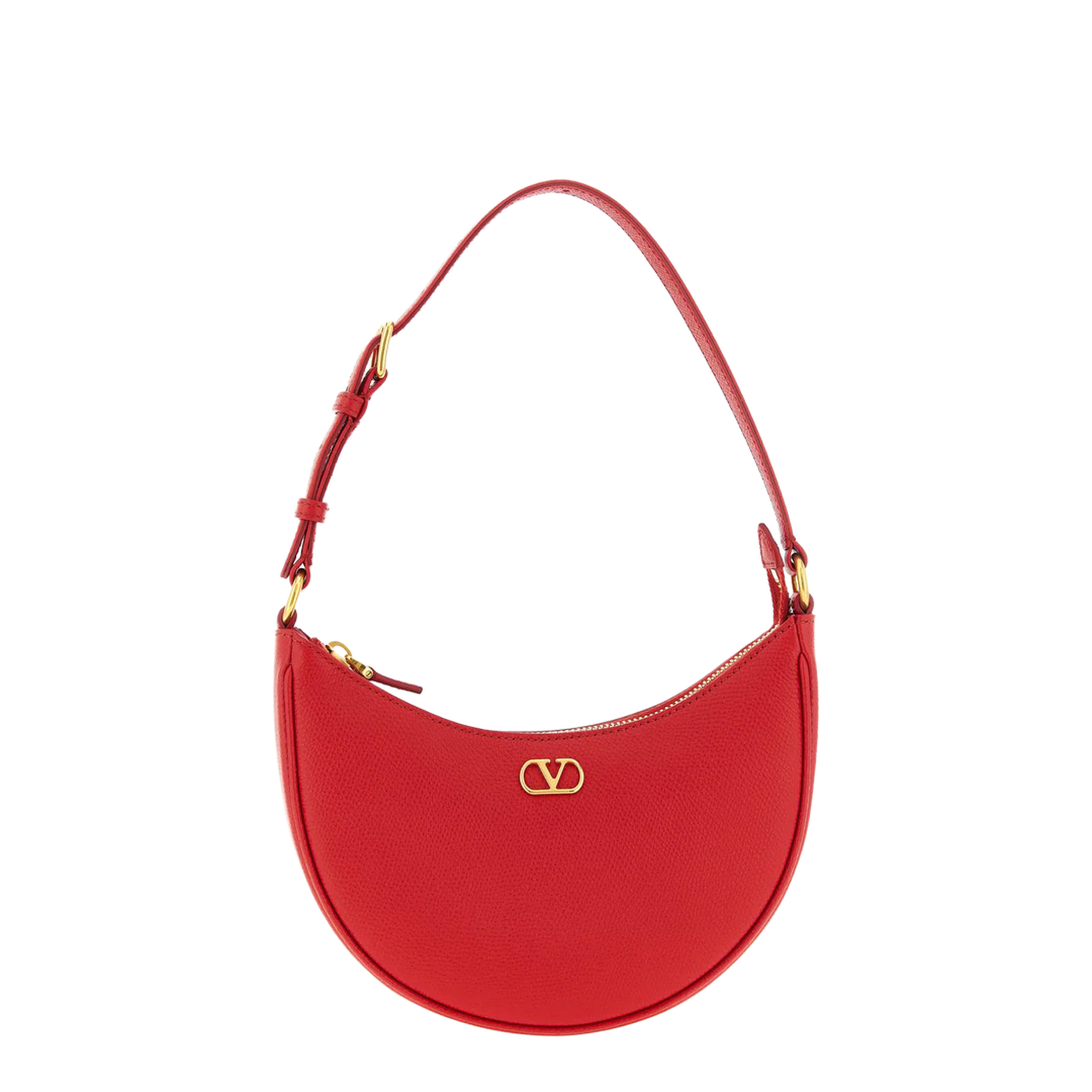VLogo Signature Mini Calfskin Shoulder Bag - Rouge Pur - Image 1