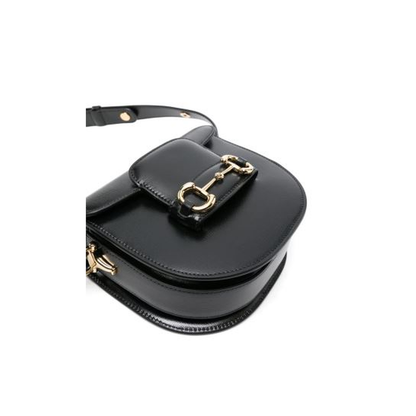 Horsebit 1955 Small Leather Soft Shoulder Bag - Black - Image 5