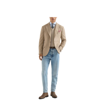 Cashmere Blend Checked Single-Breasted Blazer - Image 5