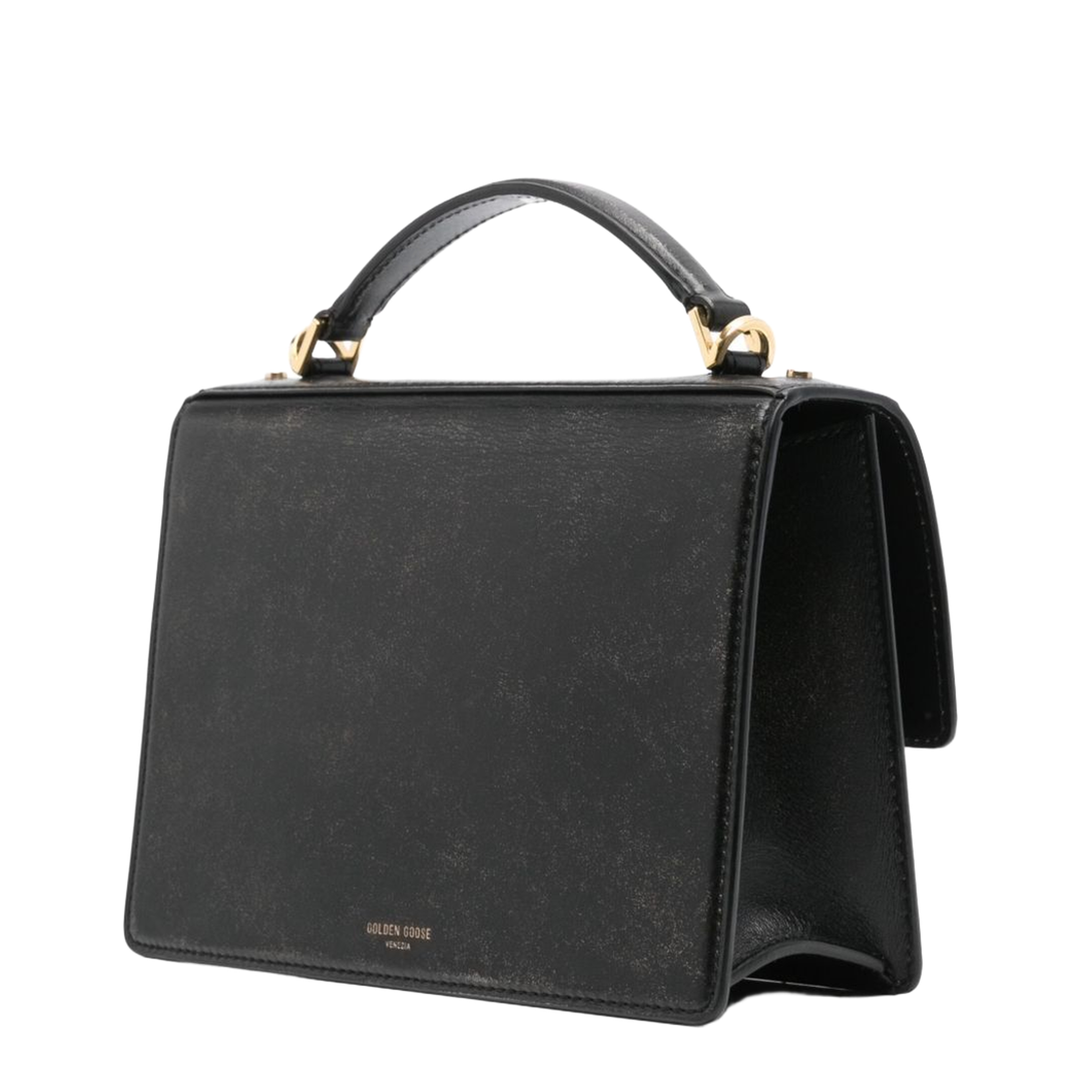 Black Leather Venezia Handbag - Image 4