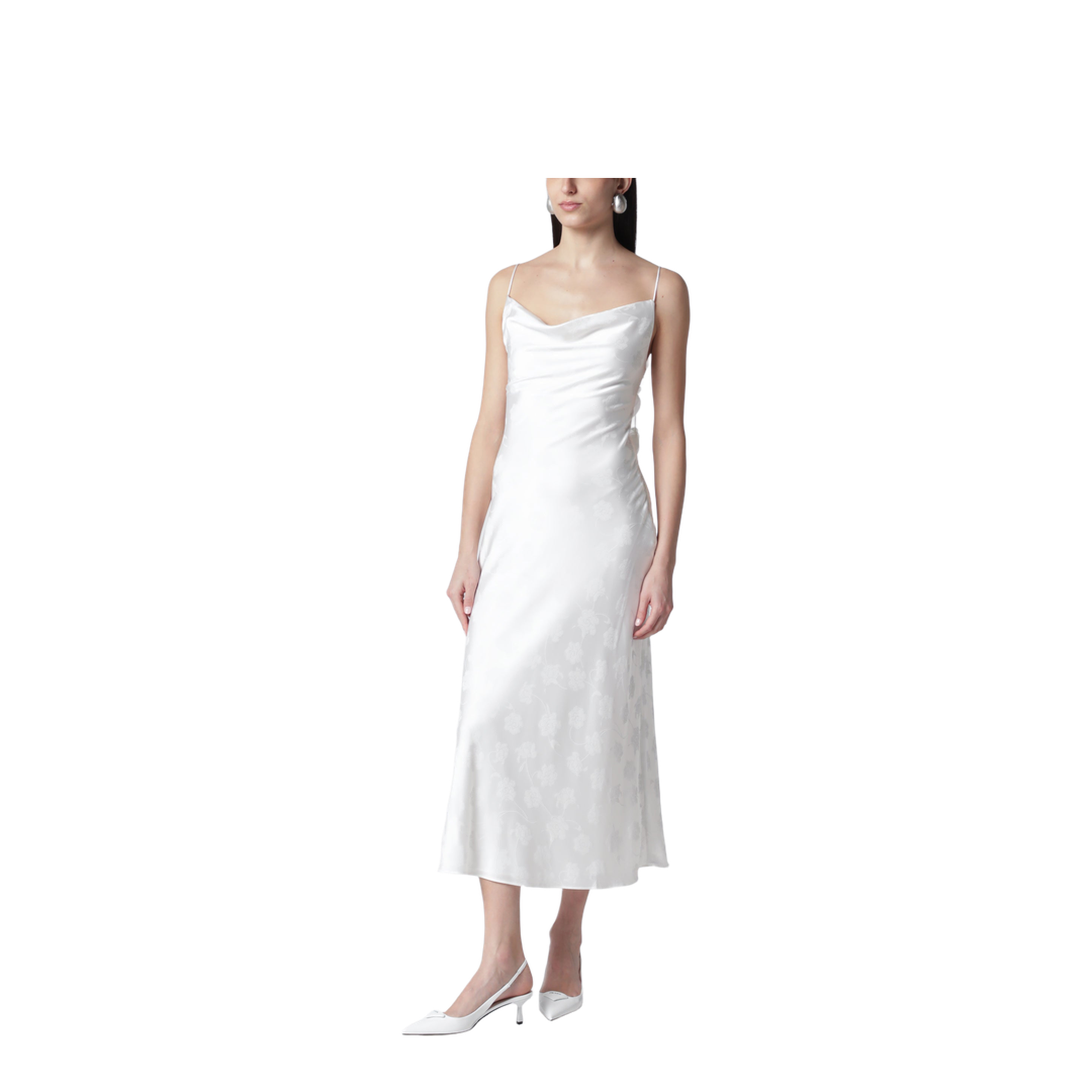 White Damask Midi Dress - Image 1