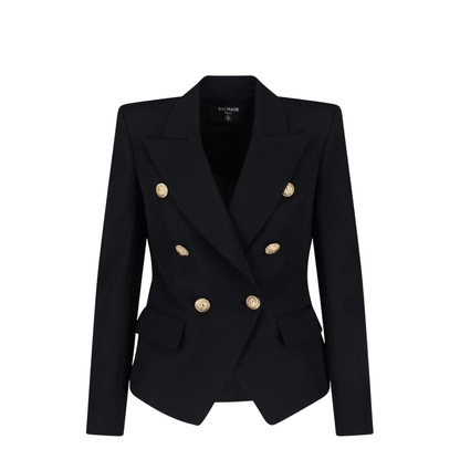 Black Virgin Wool 6-Button Jacket - Image 1