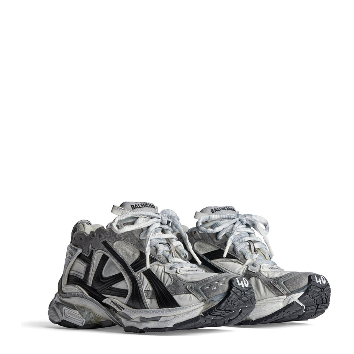 Nylon And Suede Like Fabric Runner Sneakers - Image 2
