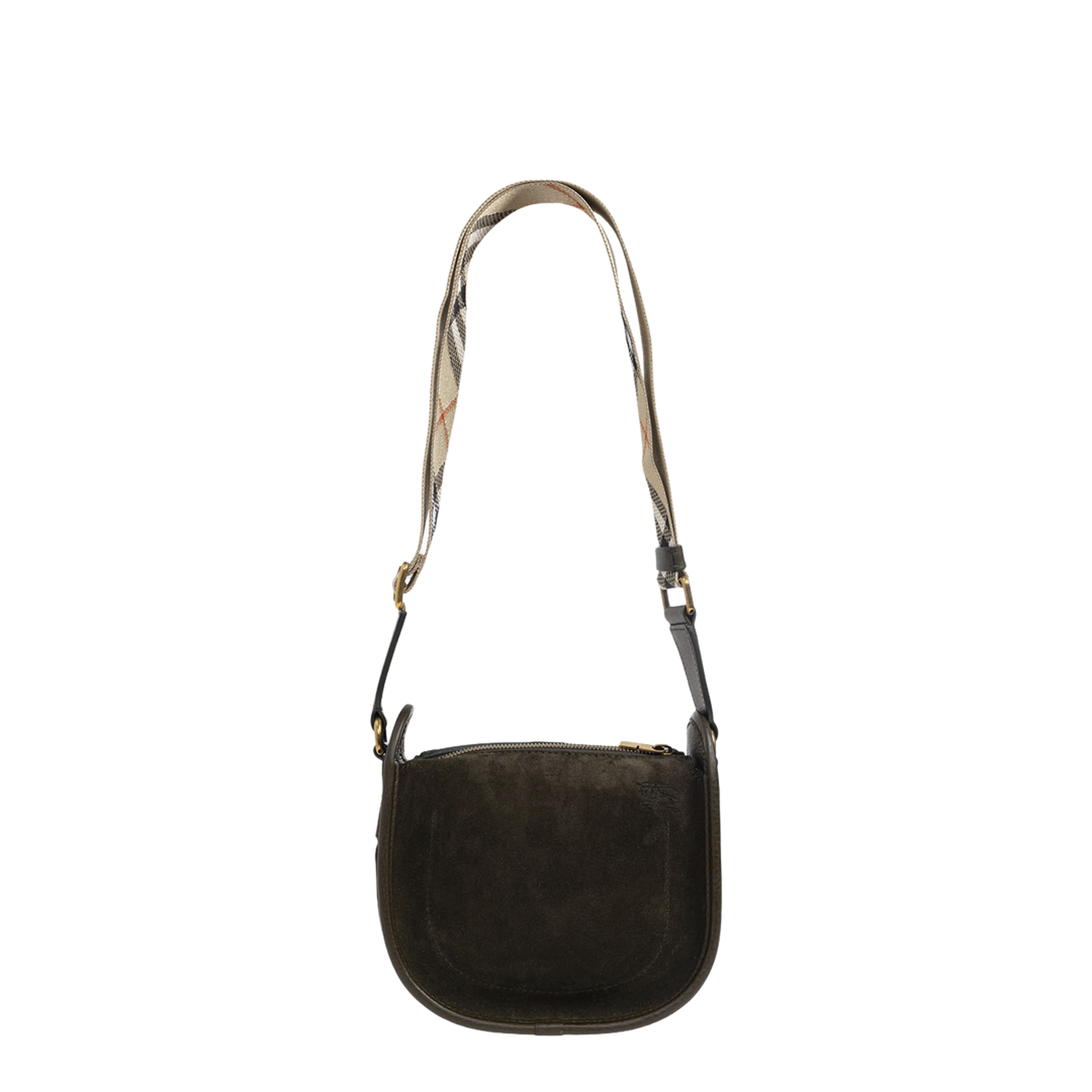 Mini B Clip Leather Messenger Bag in dark brown - Image 3