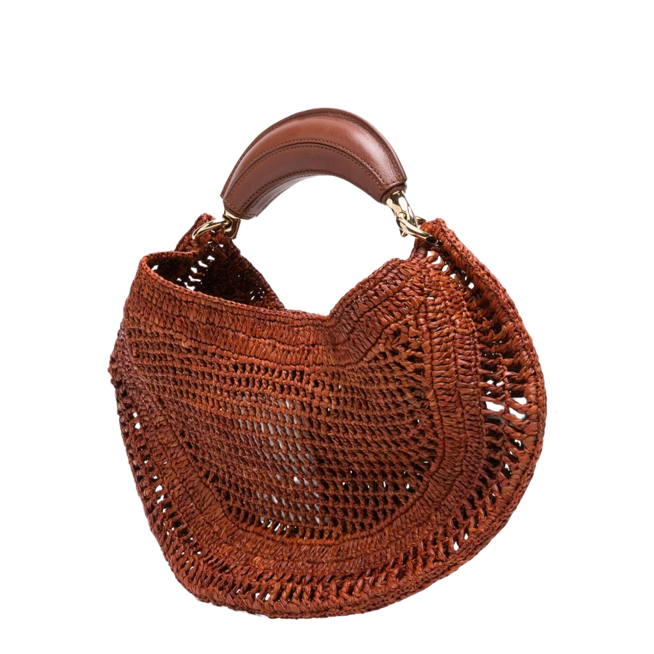 Summer Banana Raffia Hobo Bag - Brown - Image 5