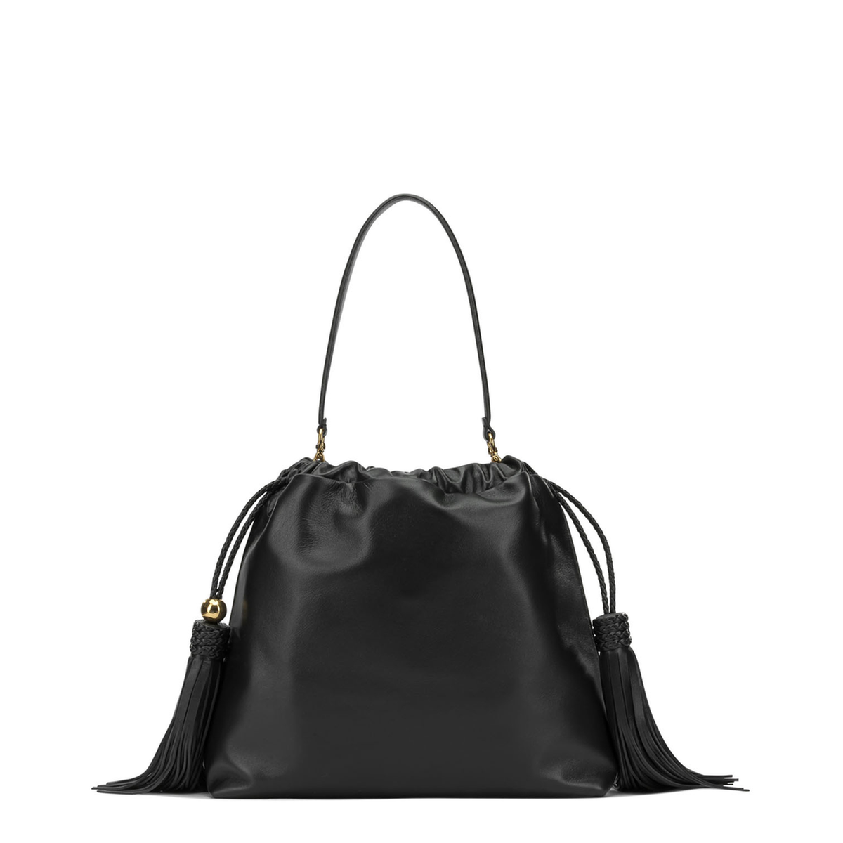 Kalispera Medium Lambskin Bucket Bag - Black - Image 3