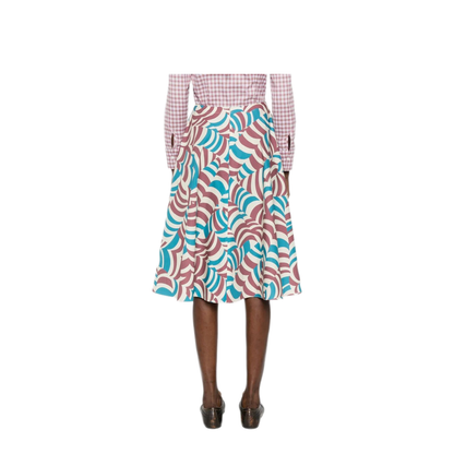 Printed Cotton Midi Skirt - Image 3