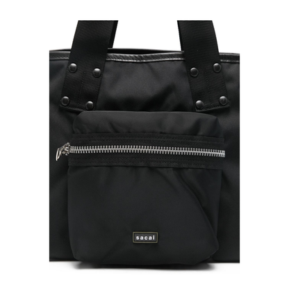 Pocket Tote Medium Polyester Tote - Black - Image 4
