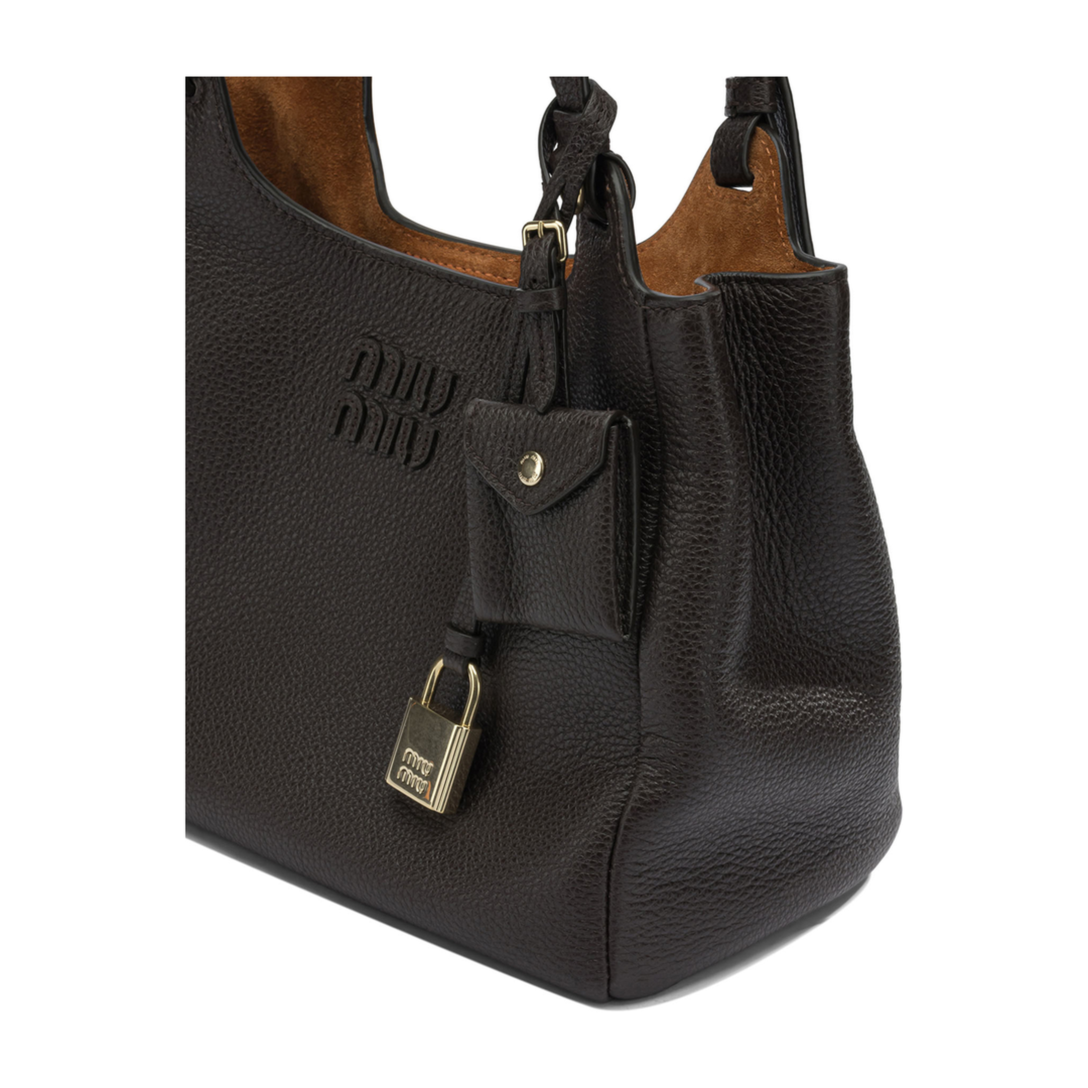 Medium Calfskin Handbag - Dark Brown/Papaya - Image 4