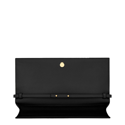 Kate Grain de Poudre Leather Clutch - Black - Image 4