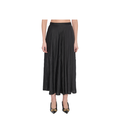 Satin Asymmetric Draped Skirt - Image 1