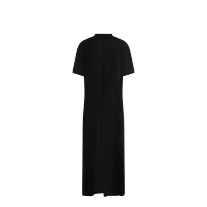 Black Maxi Train T-Shirt in Cotton Jersey - Image 3