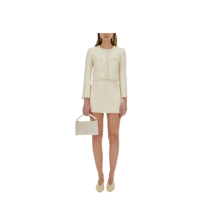 Boucle Mini Skirt With Pearls - Image 2