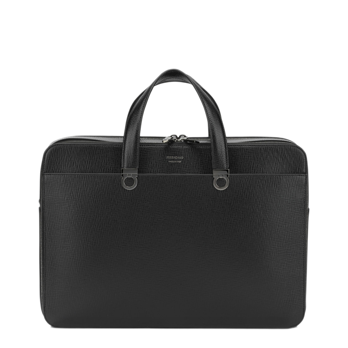 Gancini Calfskin Briefcase - Black - Image 1