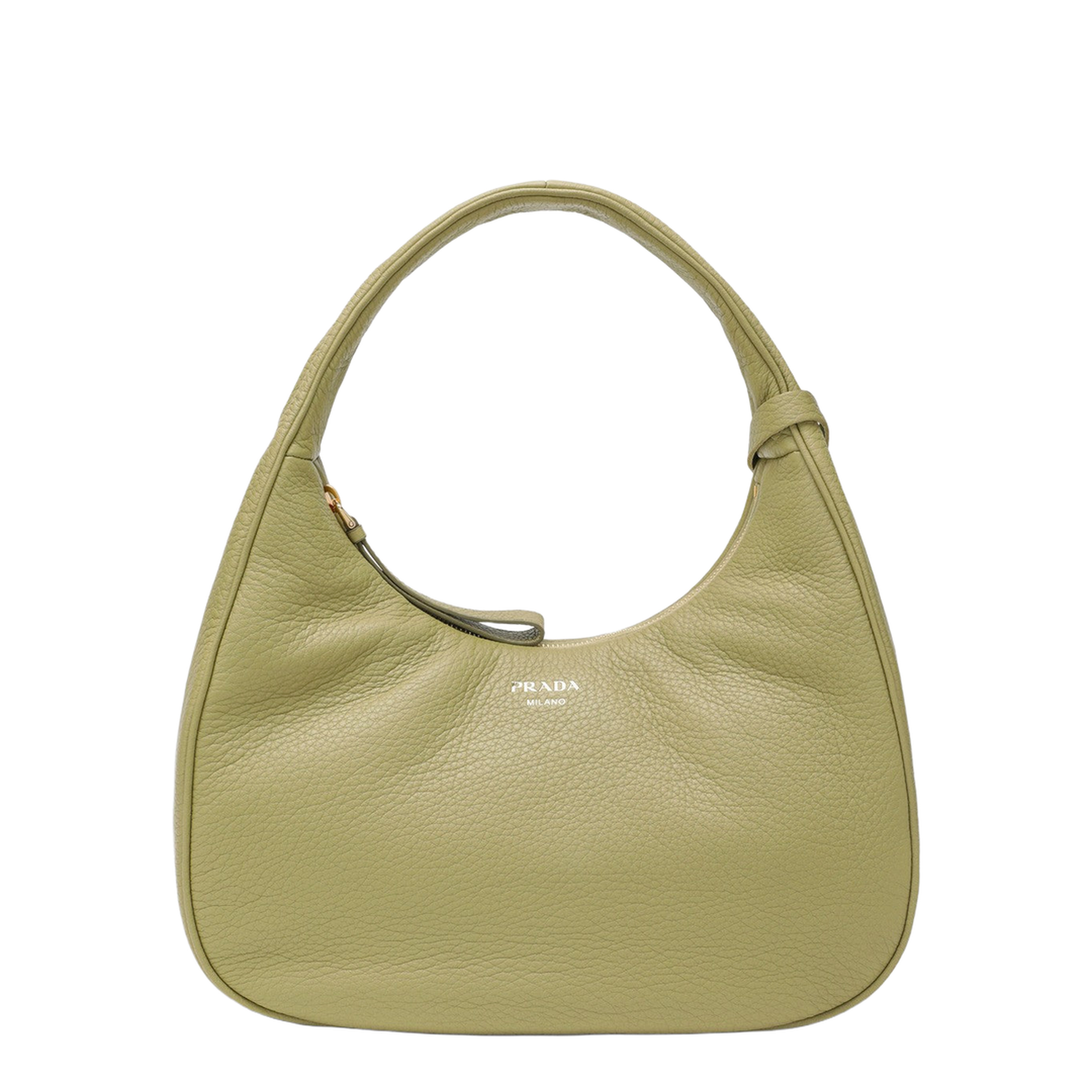 Soft Sound Medium Leather Shoulder Bag - Pistachio Green - Image 1