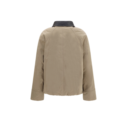 Padded Down Jacket with Leather Collar - Image 2