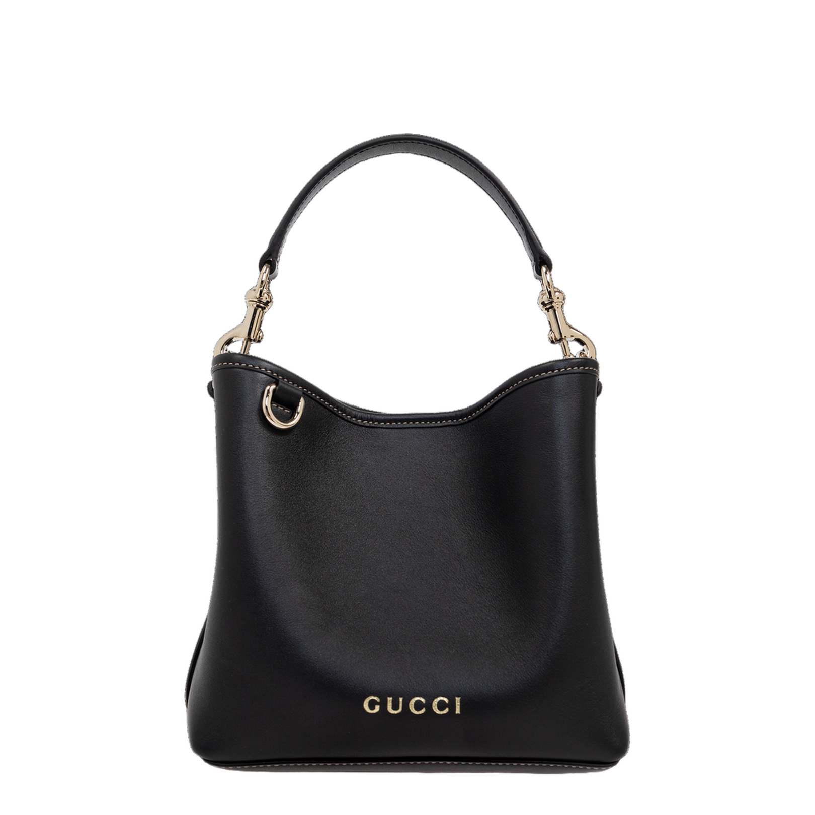 GG Emblem Leather Bucket Bag - Black - Image 4