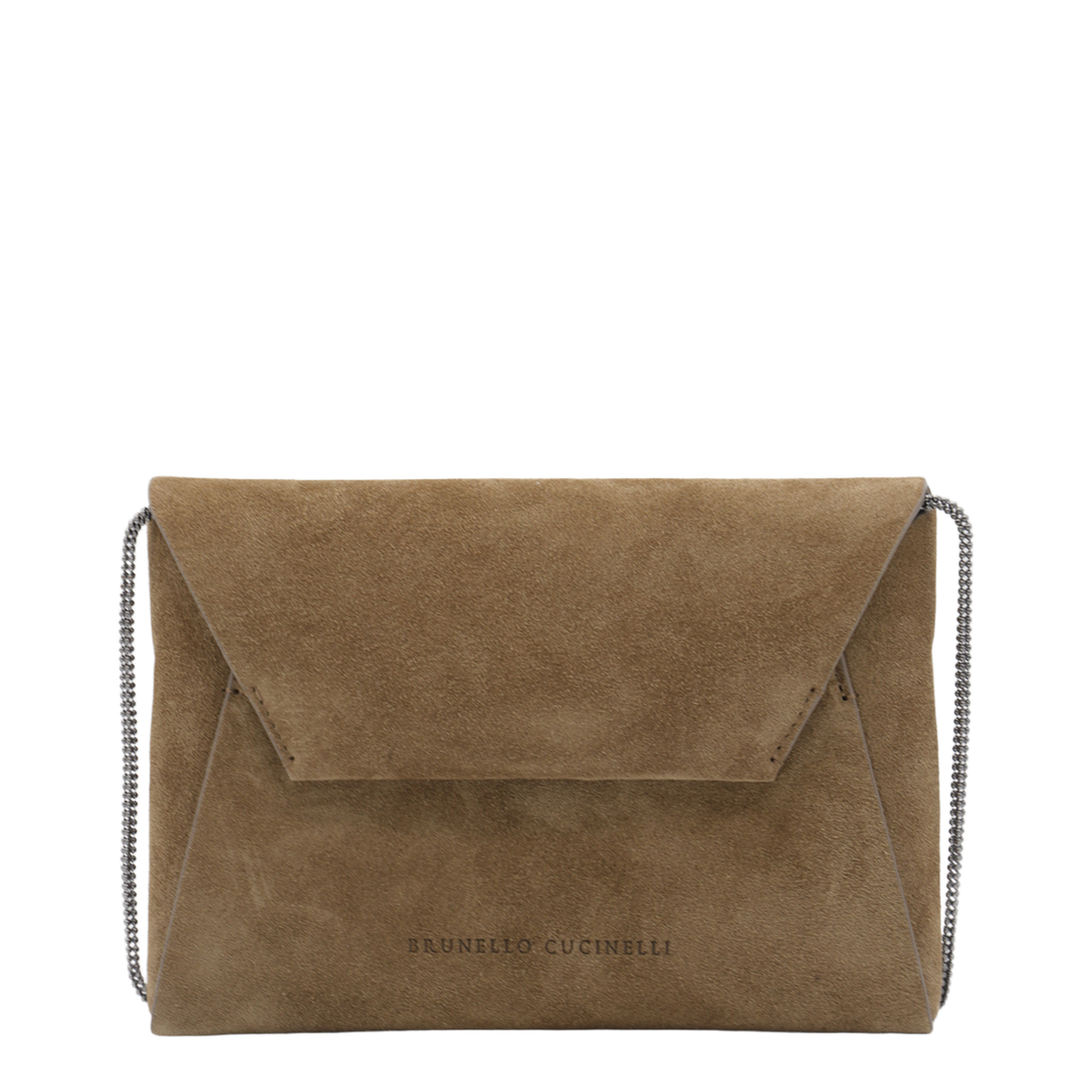 Suede Clutch Bag Brown - Image 2