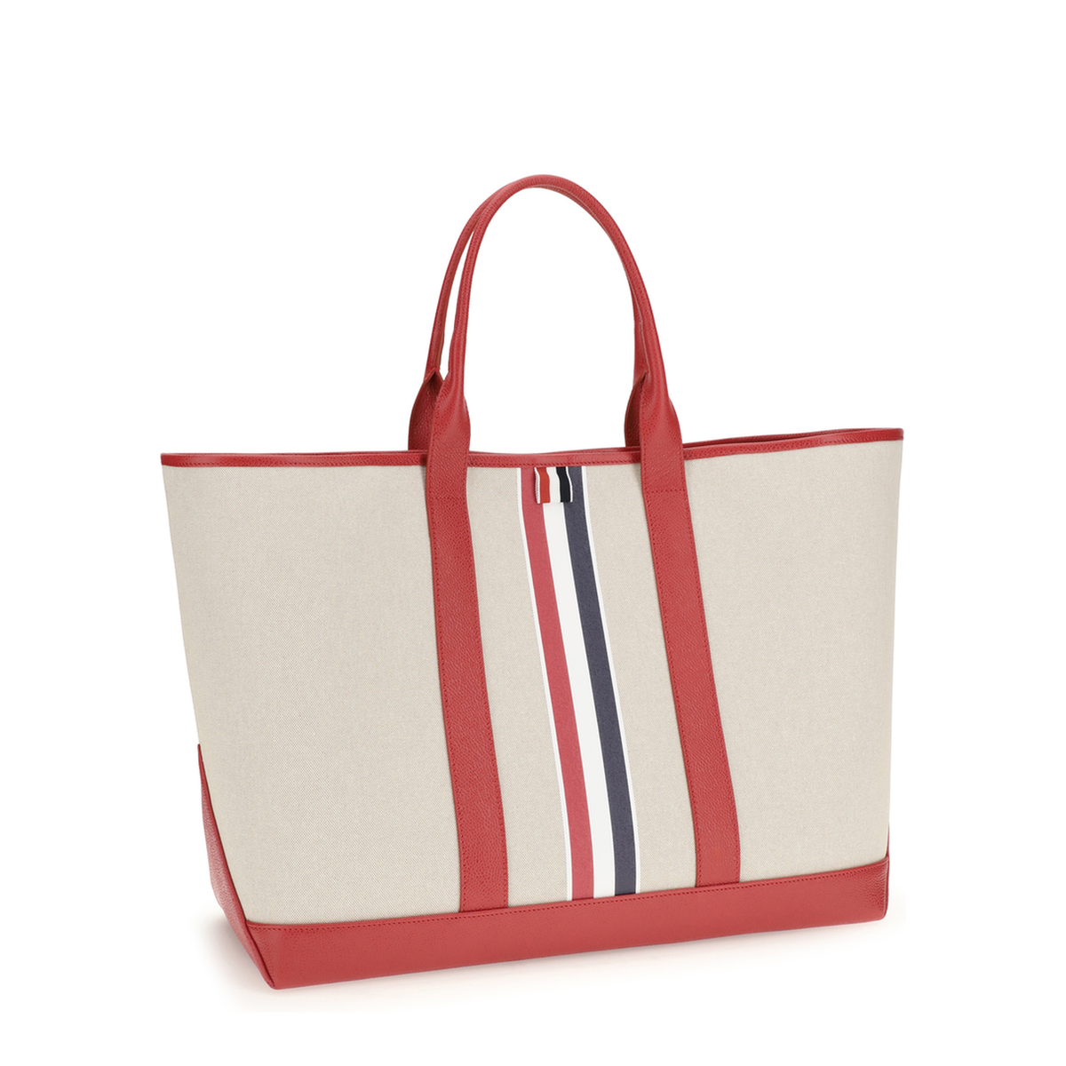 RWB Stripe Medium Canvas Tote - Salt and Pepper Cotton Canvas - Image 2