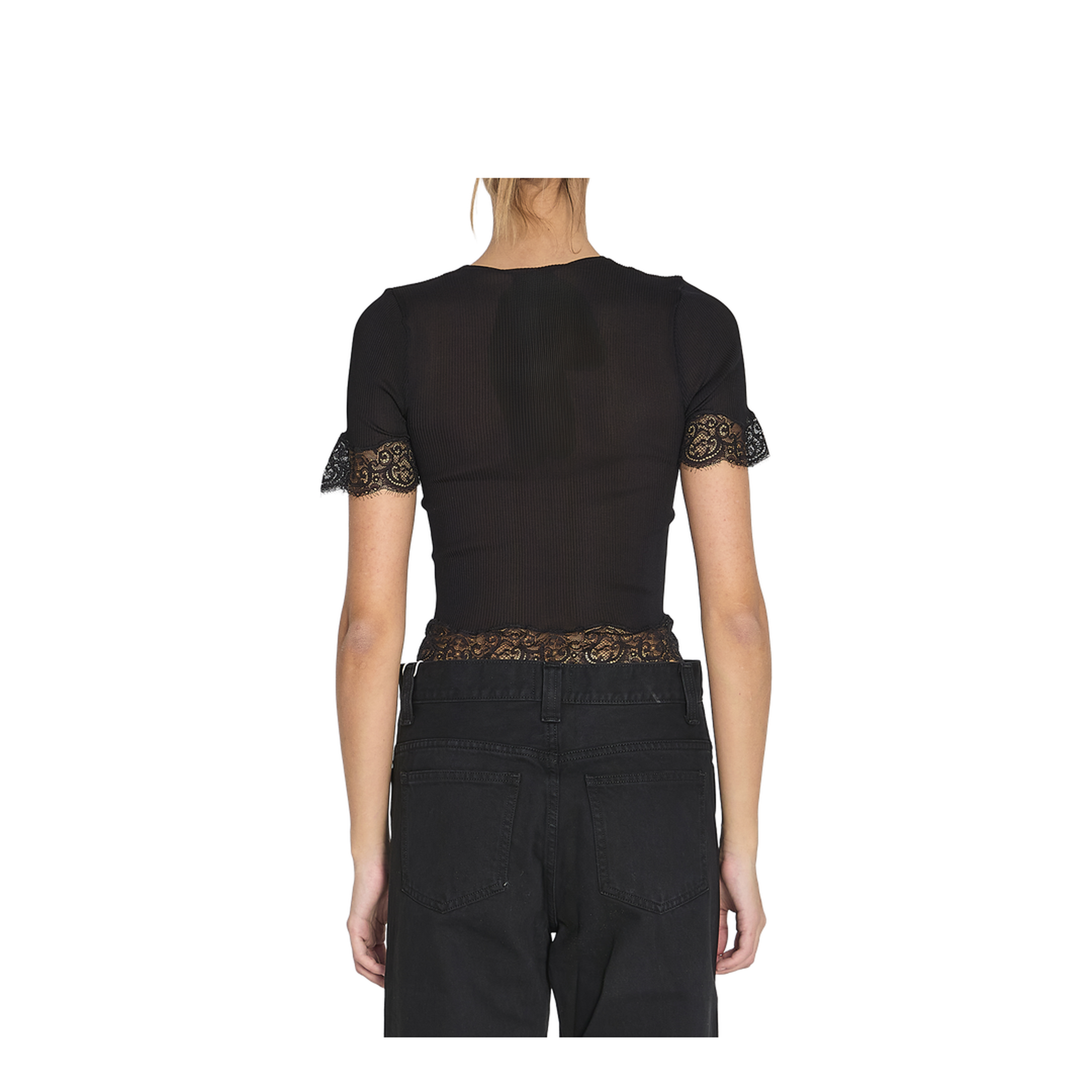Silk Jersey and Lace T-Shirt - Image 4