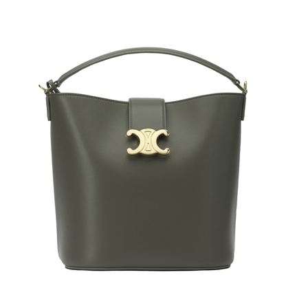 Louise Medium Calfskin Bucket Bag - Golden Khaki - Image 1