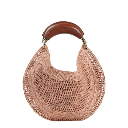 Summer Banana Raffia Hobo Bag - Summery Beige - Image 2