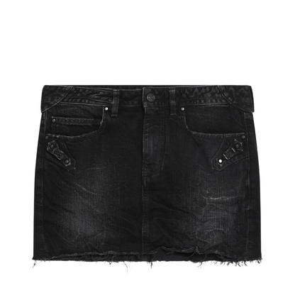 Black Denim City Mini Skirt - Image 1