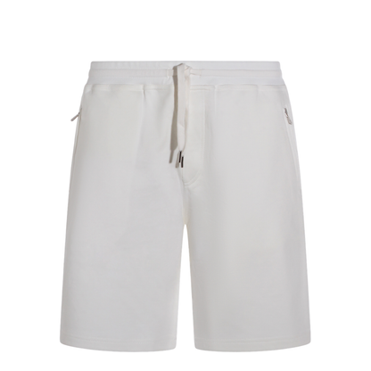 Techno Cotton Fleece Bermuda Shorts White - Image 2