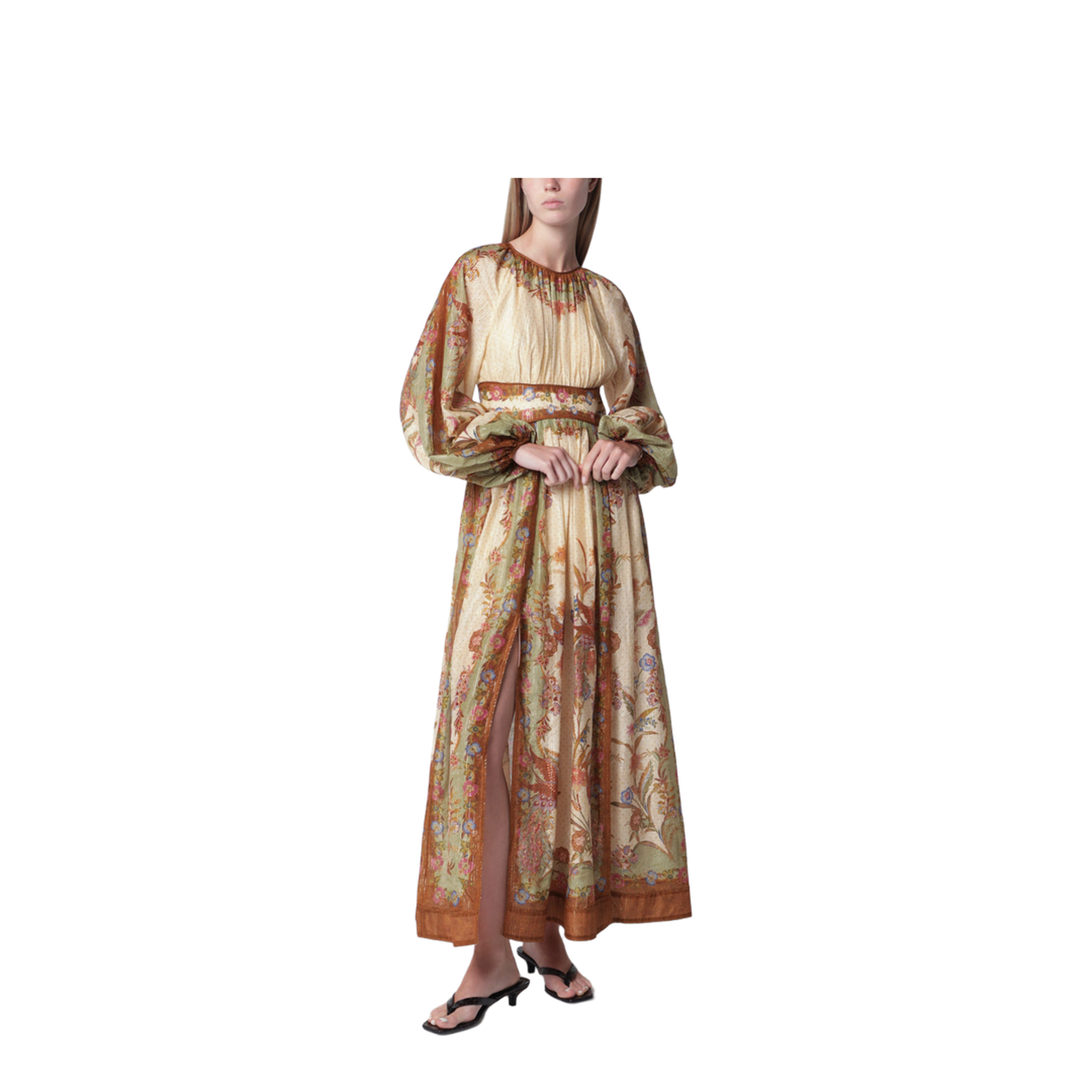 Cream Cotton and Silk Indra Maxi Dress - Image 1