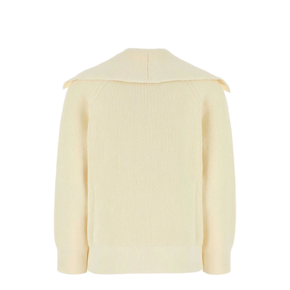 Knot Buttons Ribbed Wool Cardigan - Image 2