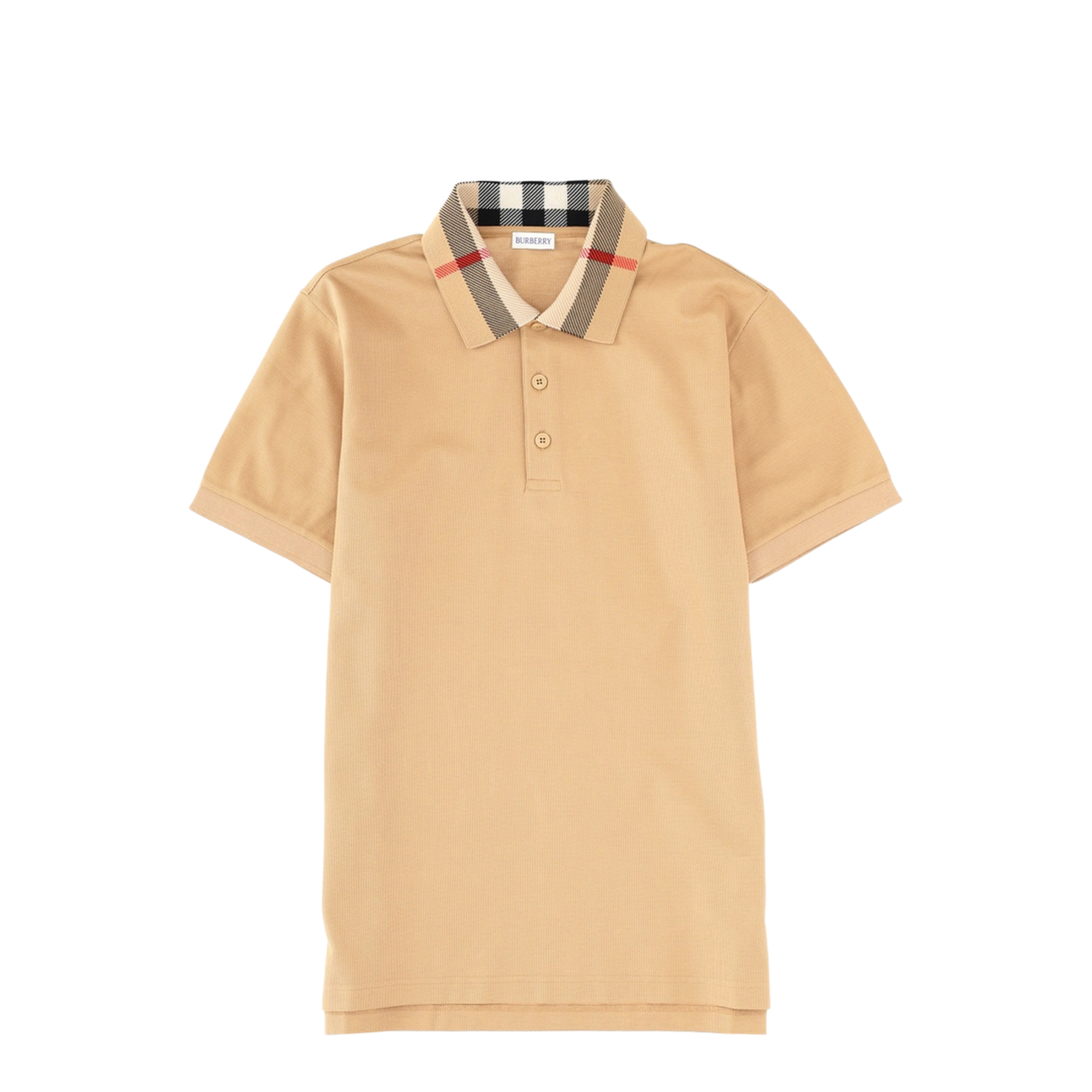 Check Collar Cotton Polo Shirt - Image 1