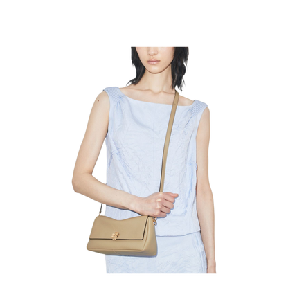 Charlie Small Leather Shoulder Bag - Soft Cement - Image 4