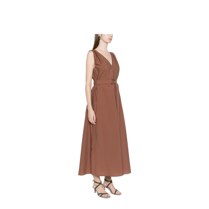 Cotton Long Dress Brown - Image 5