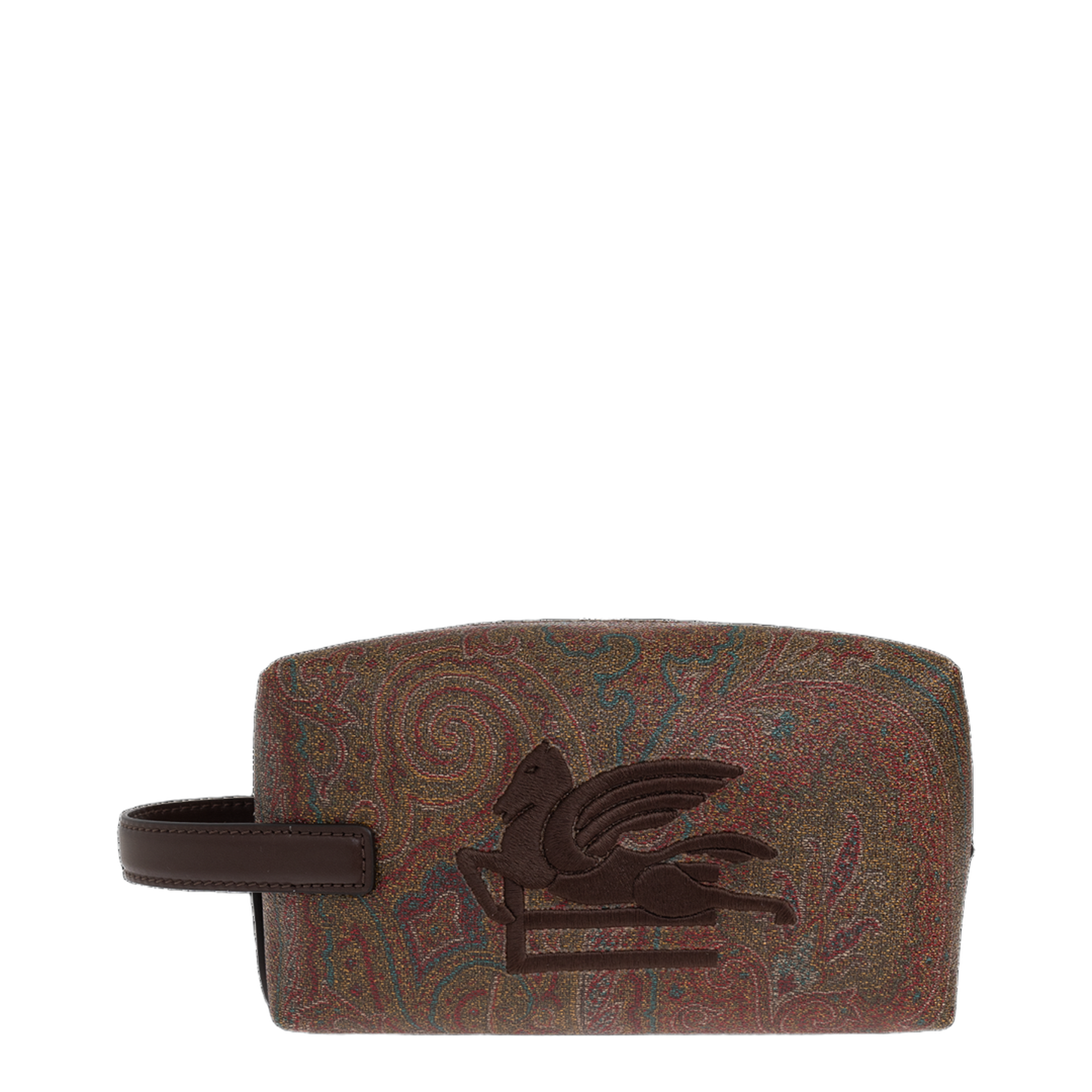 Arnica Small Coated Paisley Jacquard Pouch - Brown - Image 5