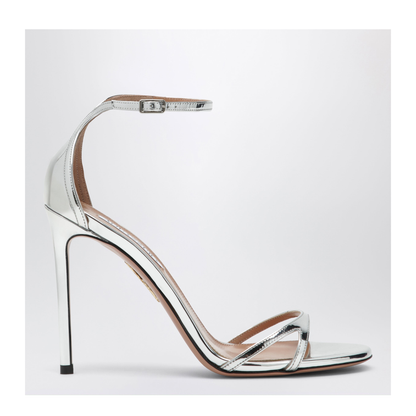 Nuda 85 Sandals in Silver Metallic Leather - Image 1