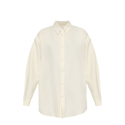 Light Beige Front Button Fastening Classic Collar Drop Shoulder Buttoned Cuffs - Image 1