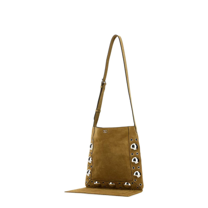 Beige Suede Crossbody Bag - Image 2
