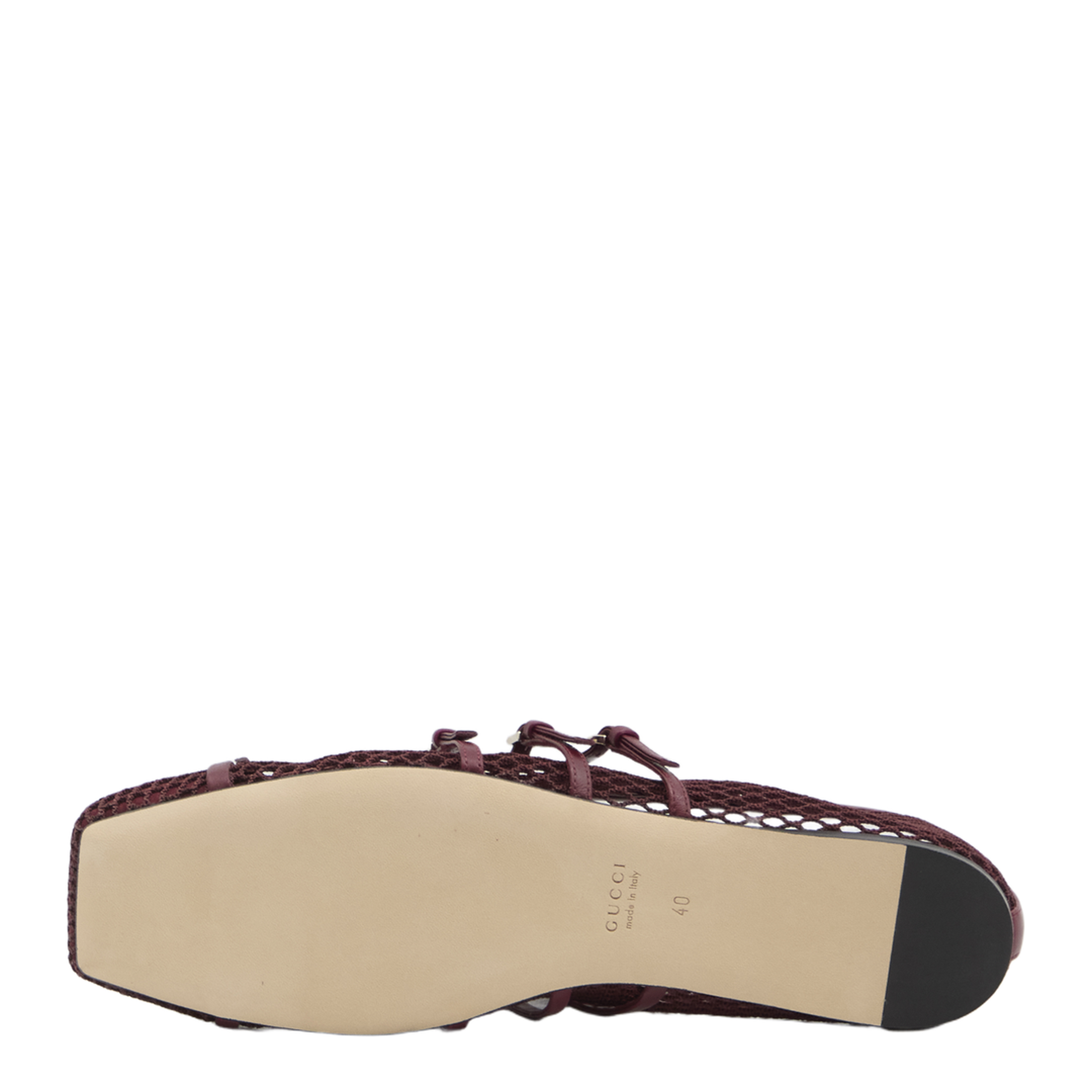 Horsebit Ballet Flat in Rosso Ancora Mesh - Image 4