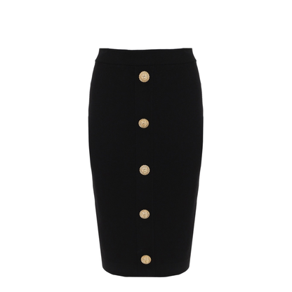 Black Tweed Pencil Skirt - Image 1