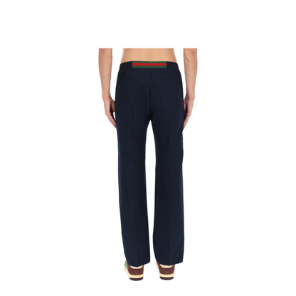 Technical Panama Sportswear Trousers in Dark Blue - Image 5