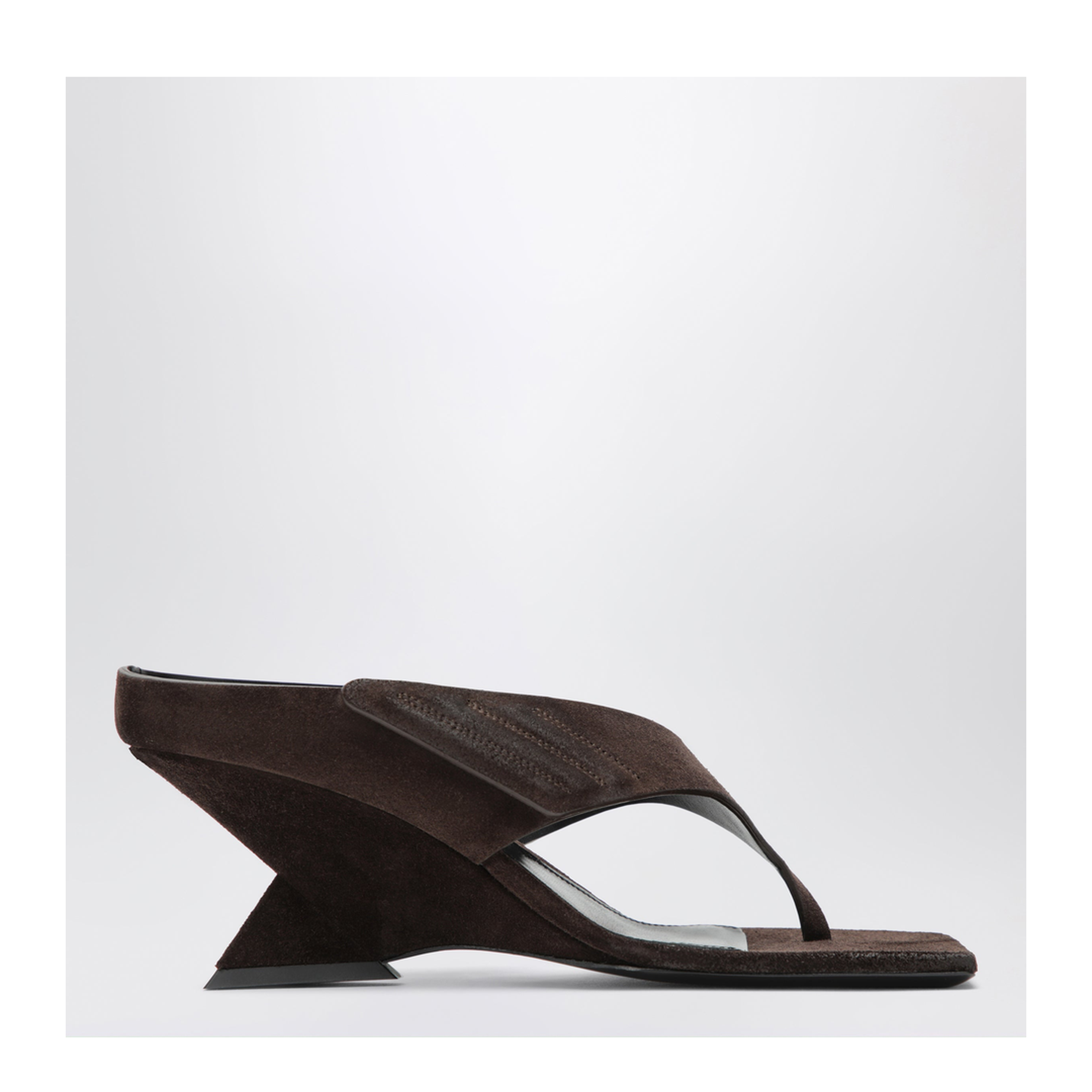 Cheope Suede Thong Sandals in Dark Brown - Image 1