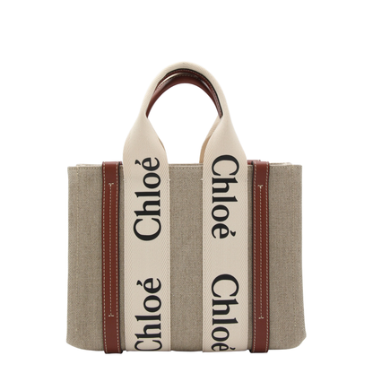 Woody Small Linen Canvas Tote - Marrón - Image 6
