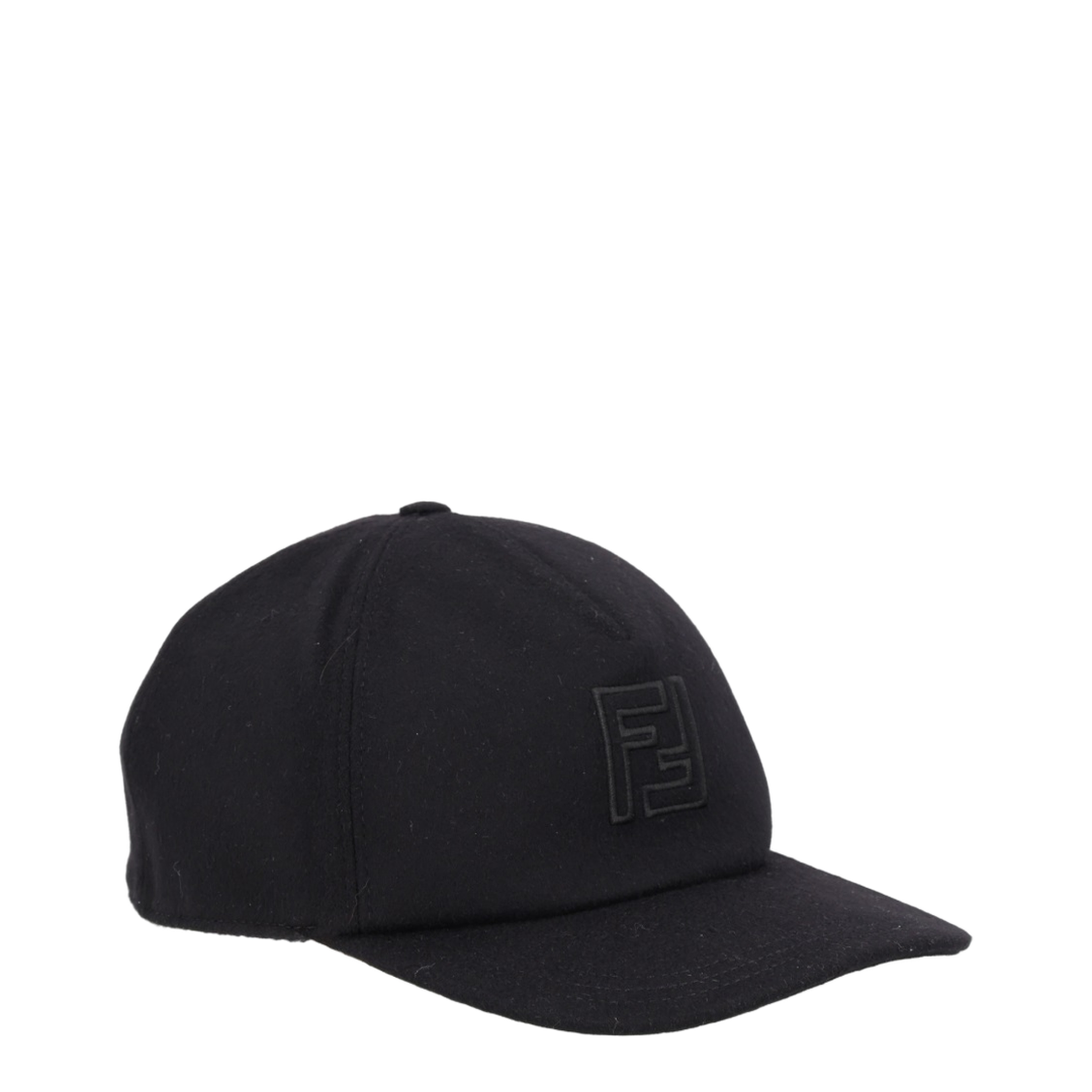 Black Wool and Cashmere Baseball Cap - Image 3