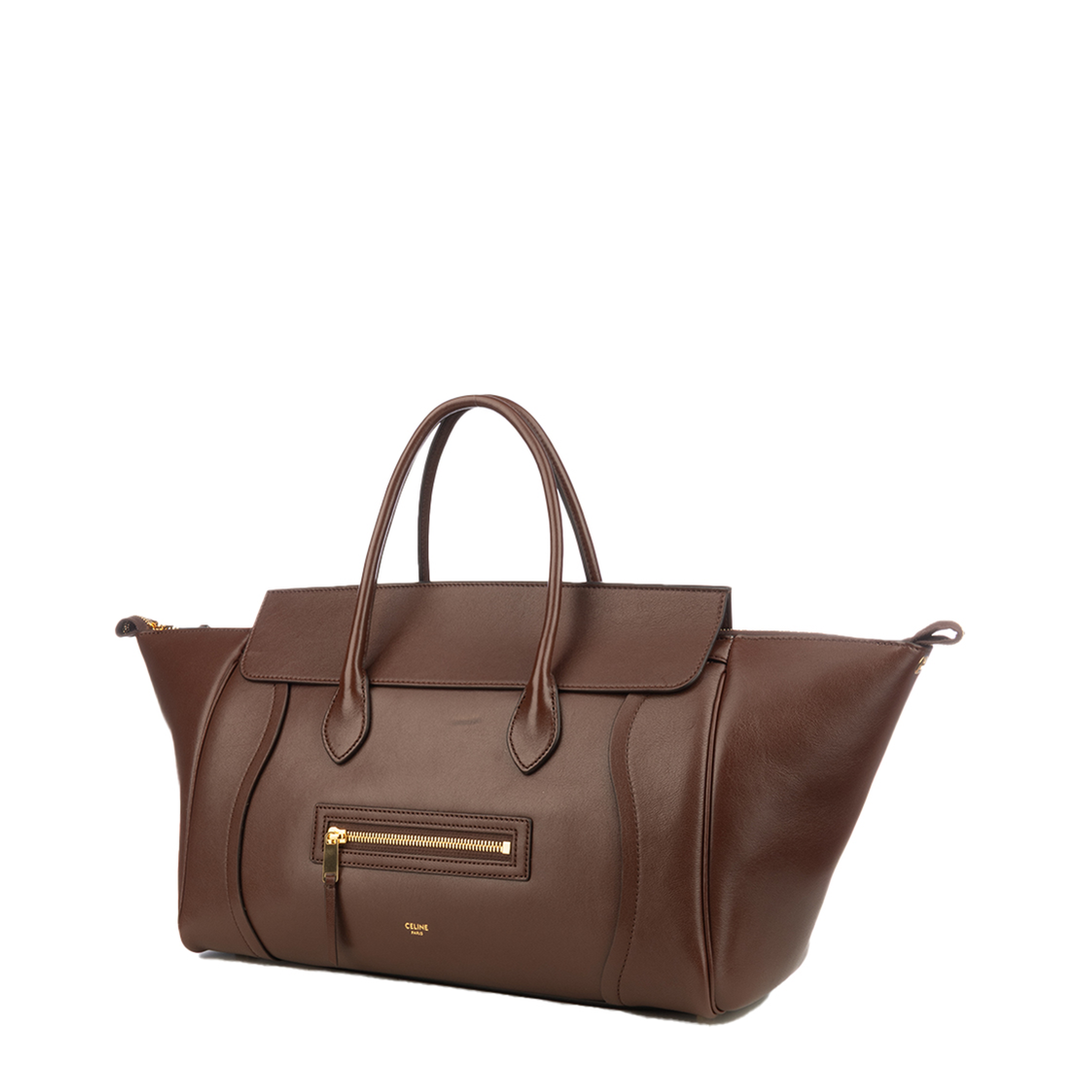 Medium New Luggage Bag Leather Brown - Image 2