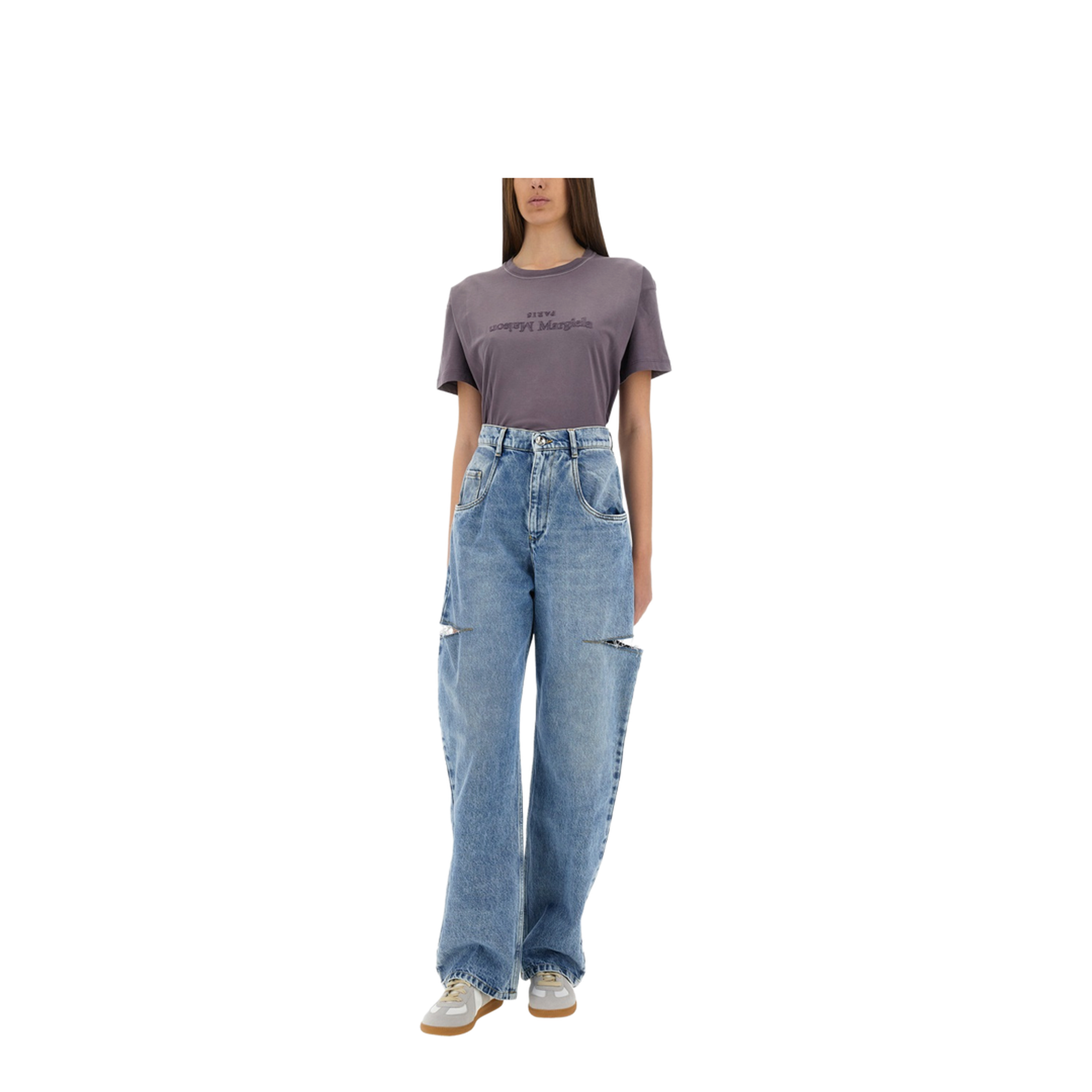 Denim Jeans with Slash Details - Image 2